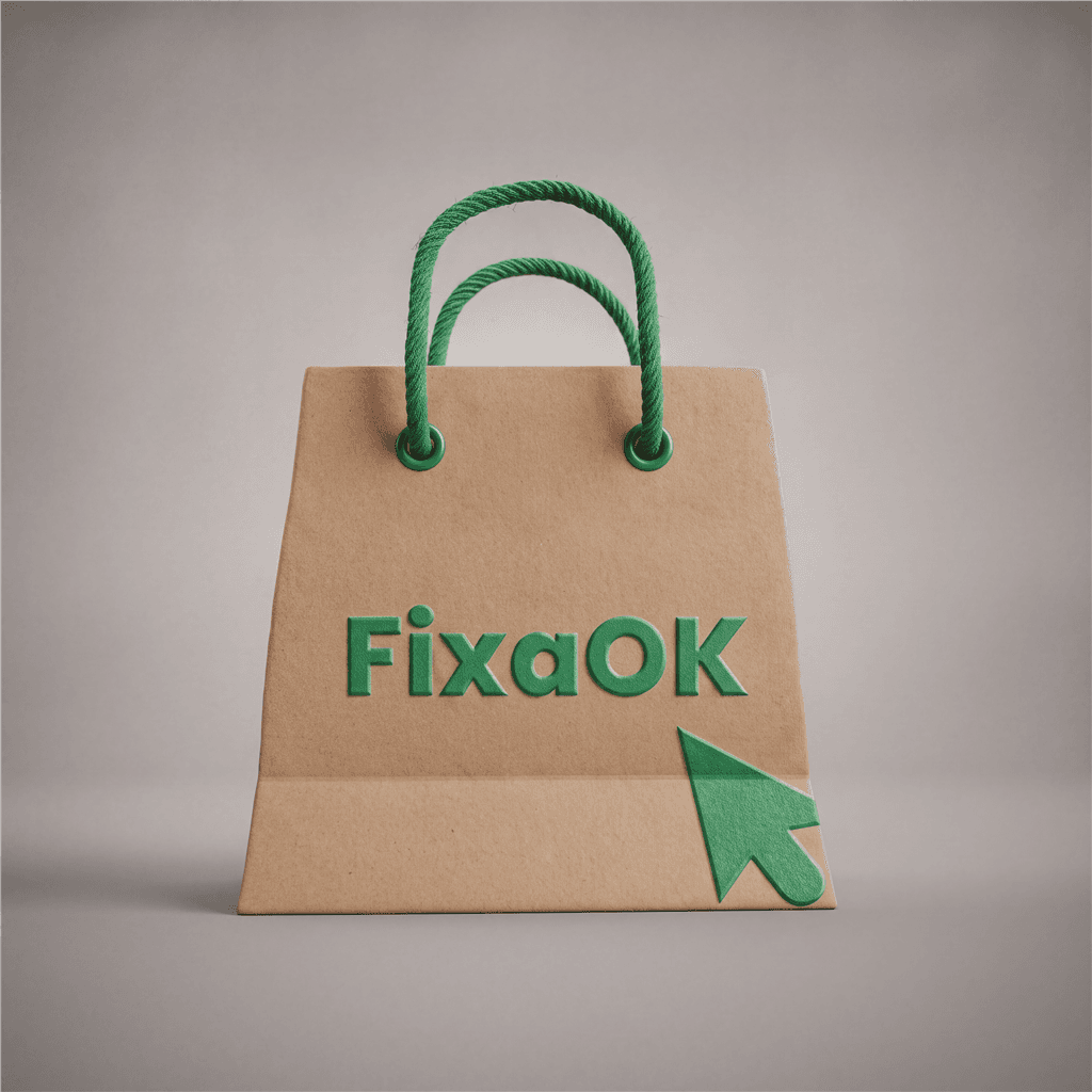 Bolsa de papel kraft con el logo de FixaOK